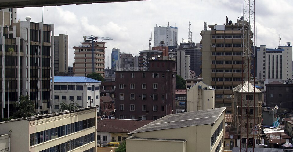 Lagos Island commercial district — illustrative photograph Commercial buildings on Lagos Island